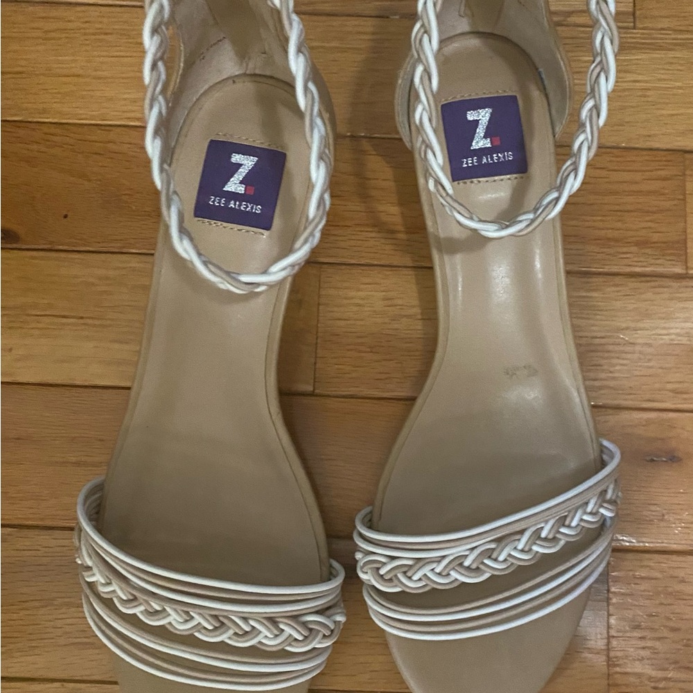 Zee Alexis Cream ankle strap Sandals size 10